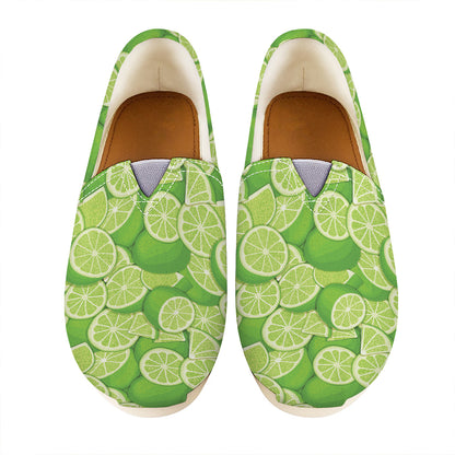 Green Lime Pattern Print Casual Shoes