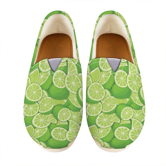 Green Lime Pattern Print Casual Shoes