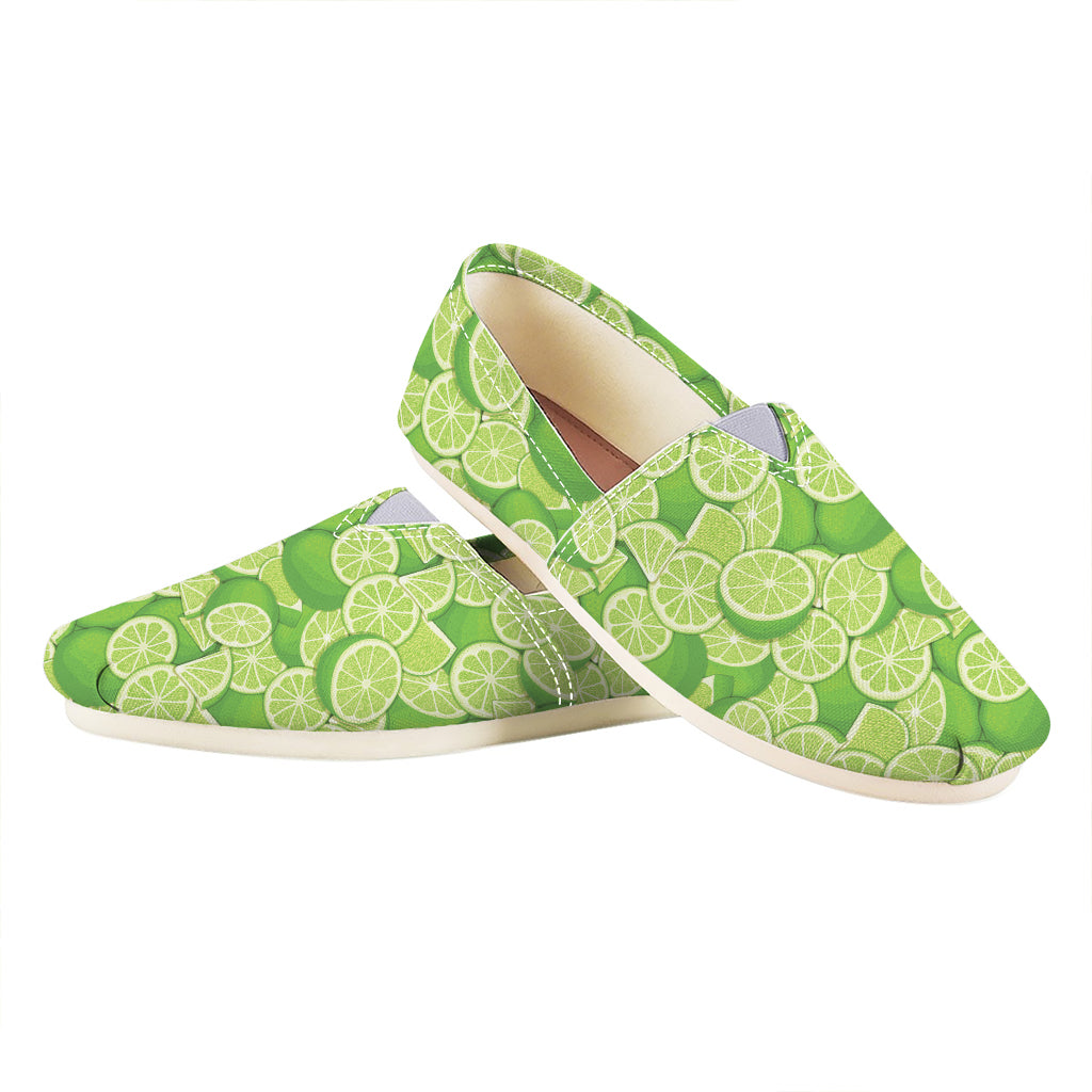 Green Lime Pattern Print Casual Shoes