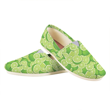 Green Lime Pattern Print Casual Shoes