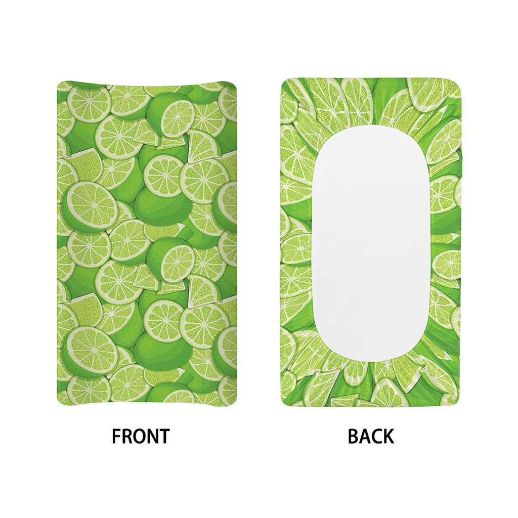 Green Lime Pattern Print Changing Pad Cover