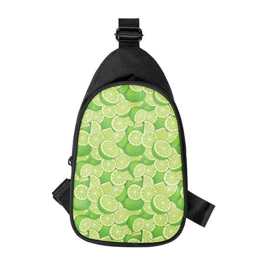 Green Lime Pattern Print Chest Bag