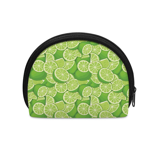 Green Lime Pattern Print Coin Purse