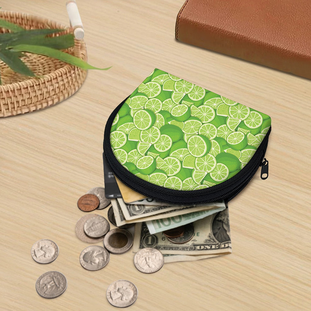 Green Lime Pattern Print Coin Purse
