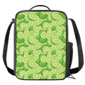 Green Lime Pattern Print Crossbody Lunch Bag