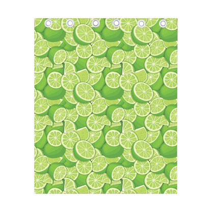 Green Lime Pattern Print Curtain