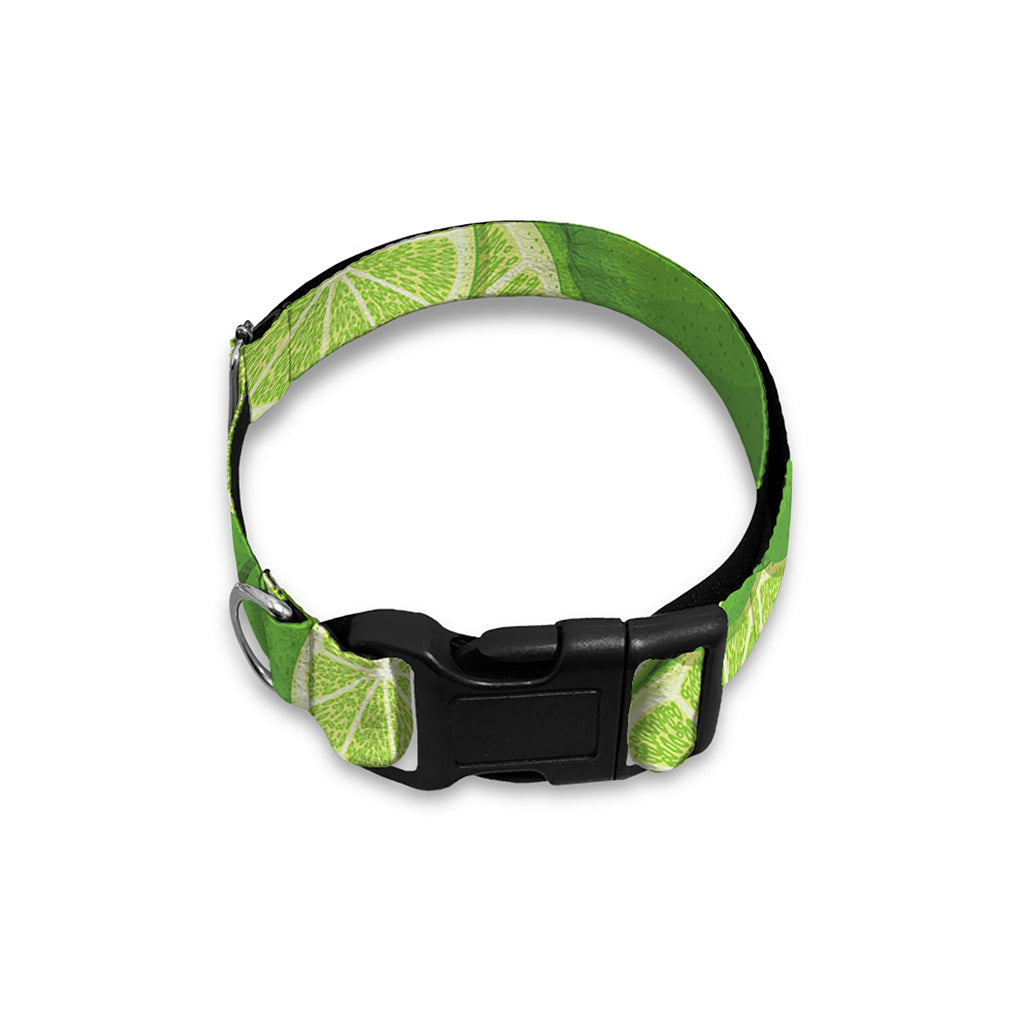 Green Lime Pattern Print Dog Collar