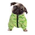 Green Lime Pattern Print Dog Zip Up Jacket