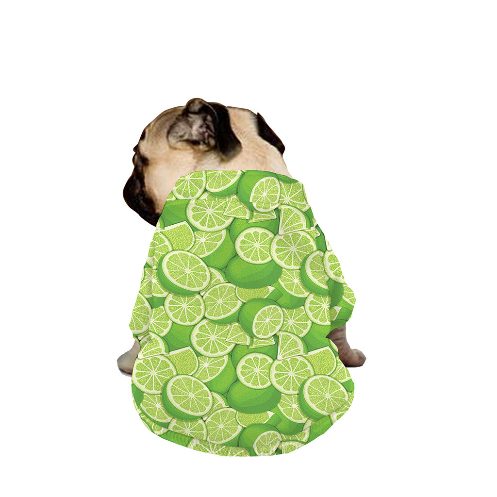 Green Lime Pattern Print Dog Zip Up Jacket