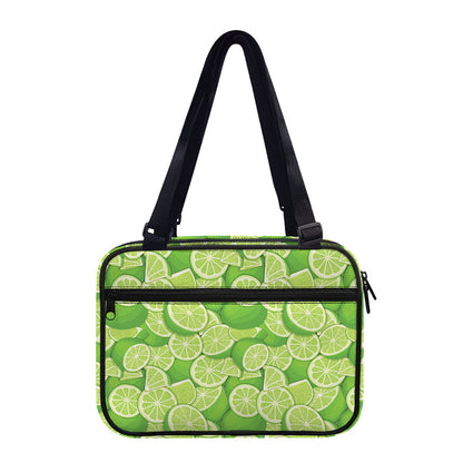 Green Lime Pattern Print Double Strap Bible Bag