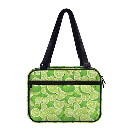 Green Lime Pattern Print Double Strap Bible Bag