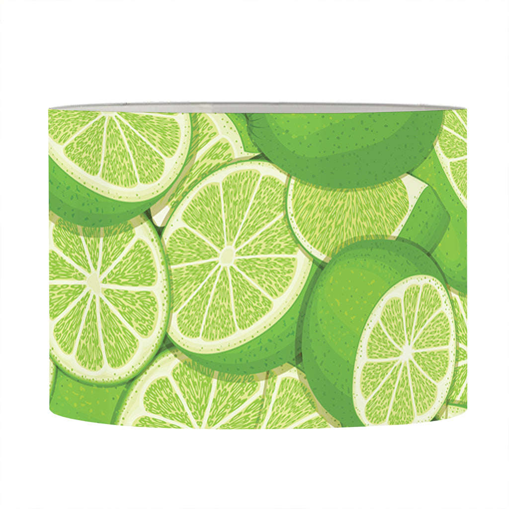 Green Lime Pattern Print Drum Lamp Shade