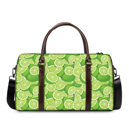 Green Lime Pattern Print Duffle Bag