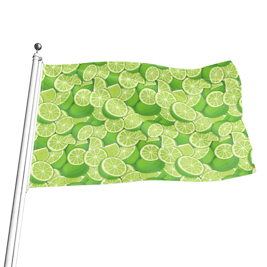 Green Lime Pattern Print Flag