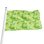 Green Lime Pattern Print Flag