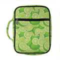 Green Lime Pattern Print Front Pocket Bible Bag