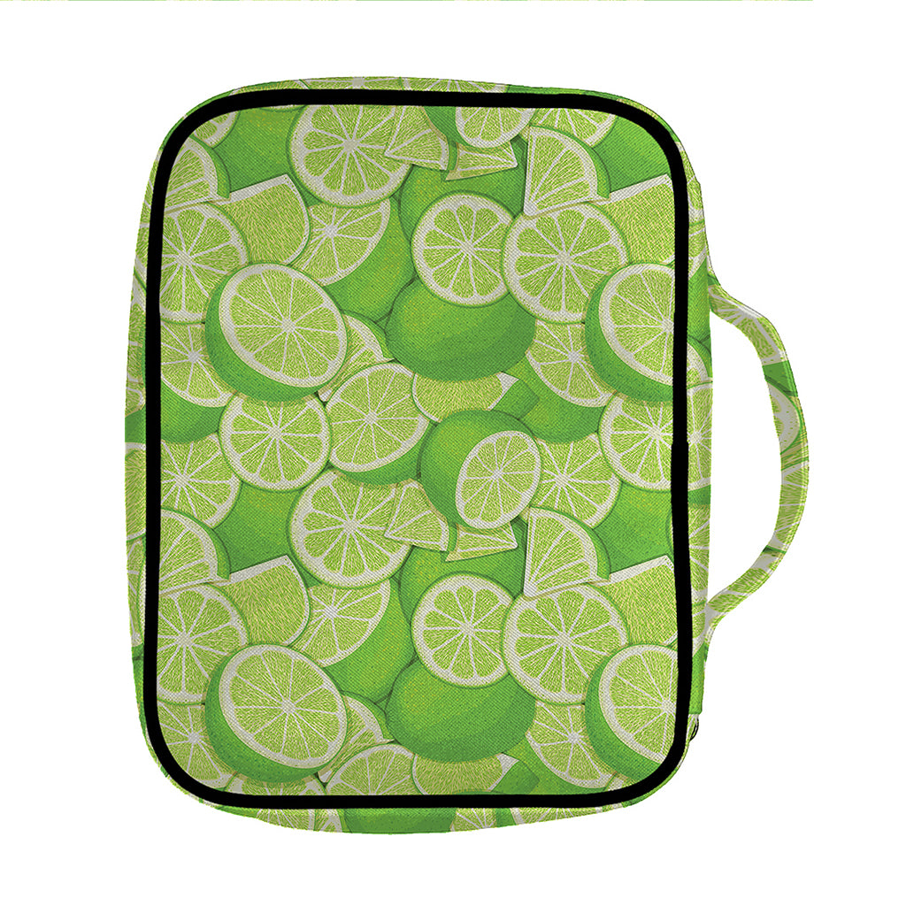 Green Lime Pattern Print Front Pocket Bible Bag