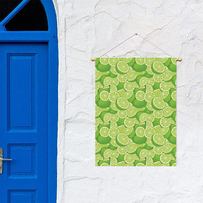 Green Lime Pattern Print Garden Flag
