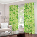Green Lime Pattern Print Grommet Curtains