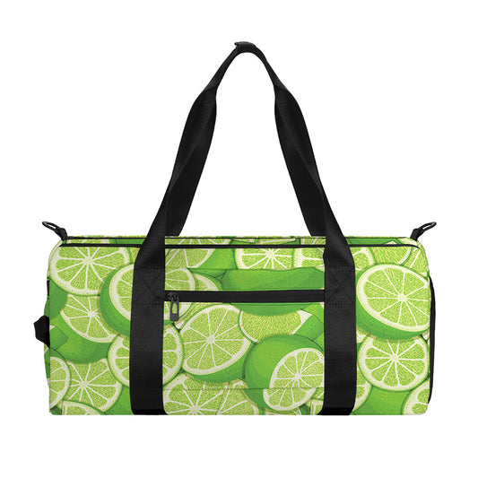 Green Lime Pattern Print Gym Bag