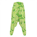 Green Lime Pattern Print Hammer Pants