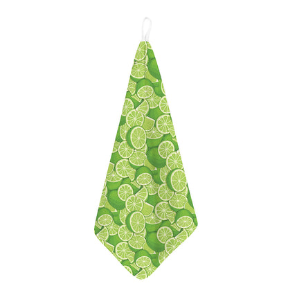 Green Lime Pattern Print Hand Towel