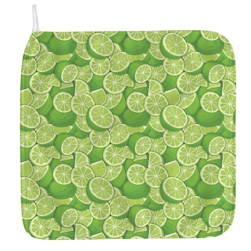 Green Lime Pattern Print Hand Towel