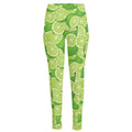 Green Lime Pattern Print High-Waisted Pocket Leggings