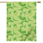 Green Lime Pattern Print House Flag