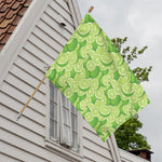 Green Lime Pattern Print House Flag