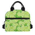 Green Lime Pattern Print Insulated Lunch Bag