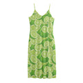 Green Lime Pattern Print Jersey Midi Cami Dress