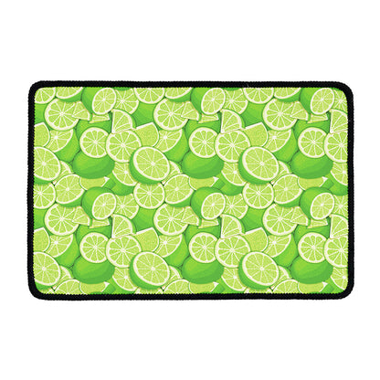 Green Lime Pattern Print Kitchen Mat