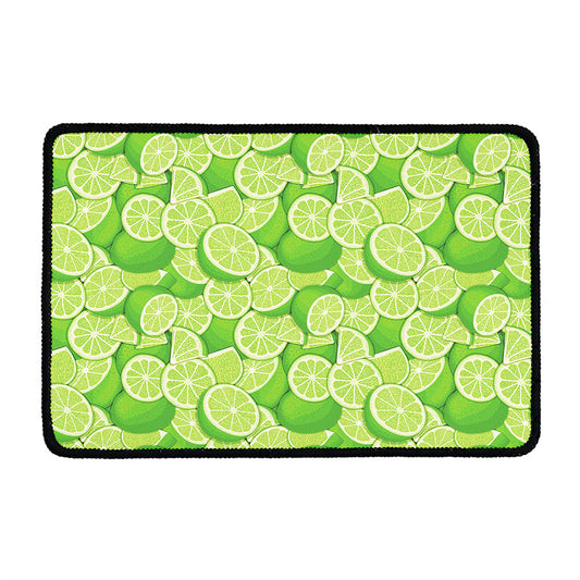 Green Lime Pattern Print Kitchen Mat