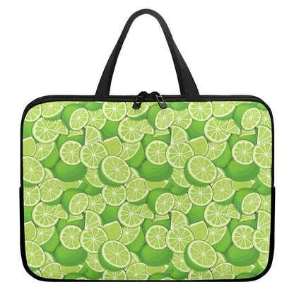 Green Lime Pattern Print Laptop Sleeve With Handle