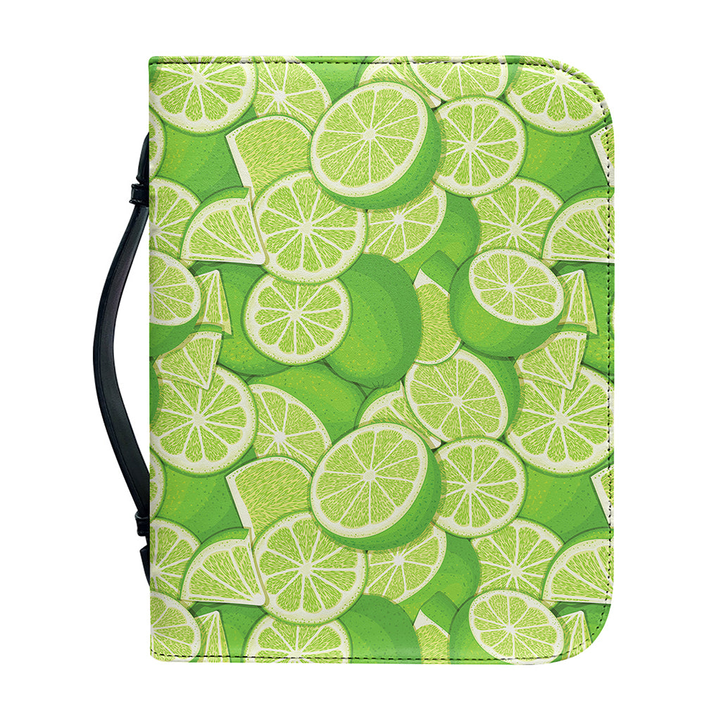 Green Lime Pattern Print Leather Bible Cover