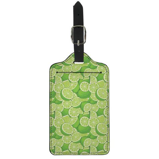 Green Lime Pattern Print Luggage Tag