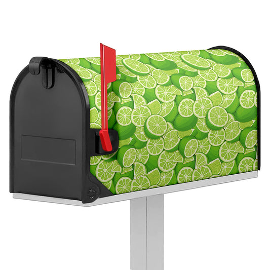 Green Lime Pattern Print Mailbox Cover