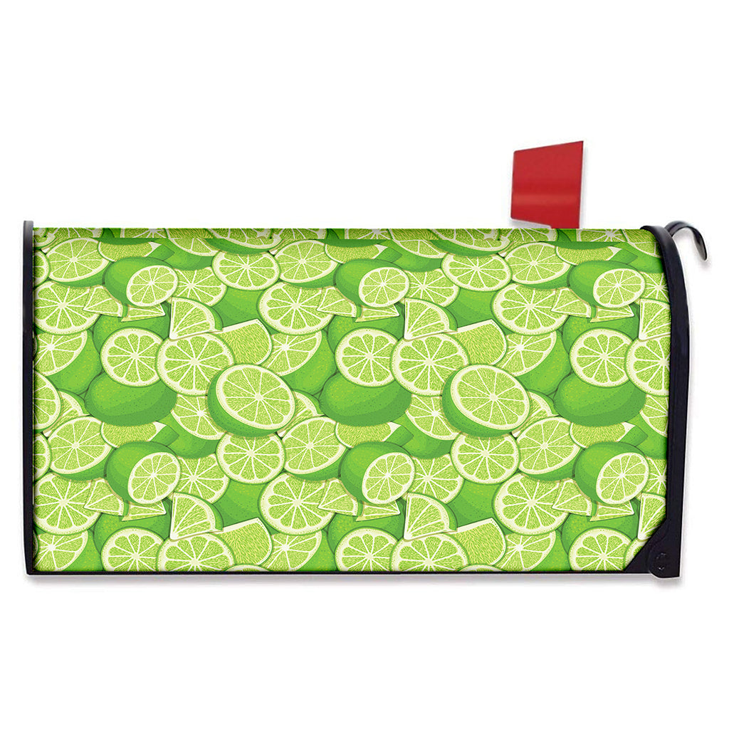 Green Lime Pattern Print Mailbox Cover