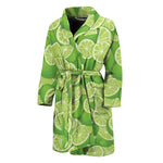 Green Lime Pattern Print Men's Bathrobe