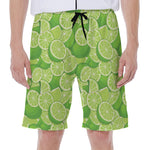 Green Lime Pattern Print Men's Beach Shorts