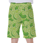 Green Lime Pattern Print Men's Beach Shorts