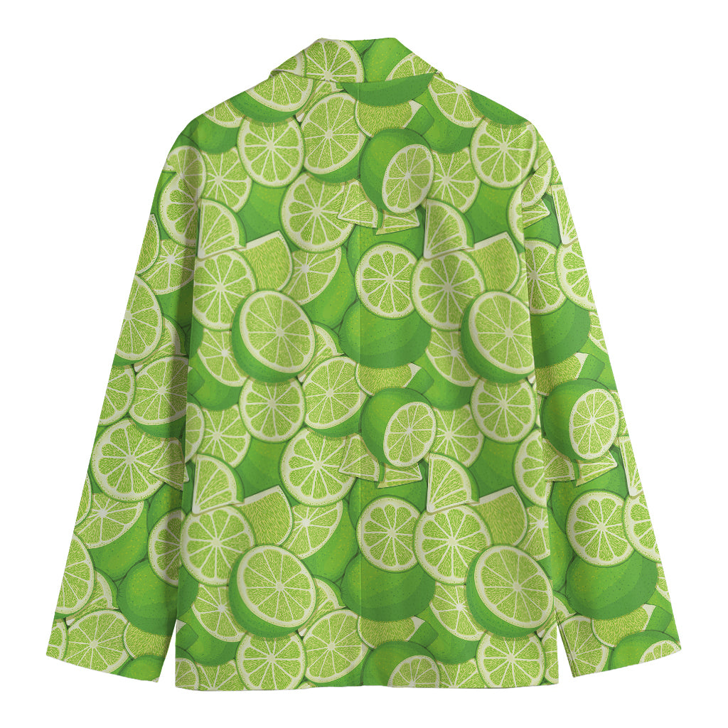 Green Lime Pattern Print Men's Blazer