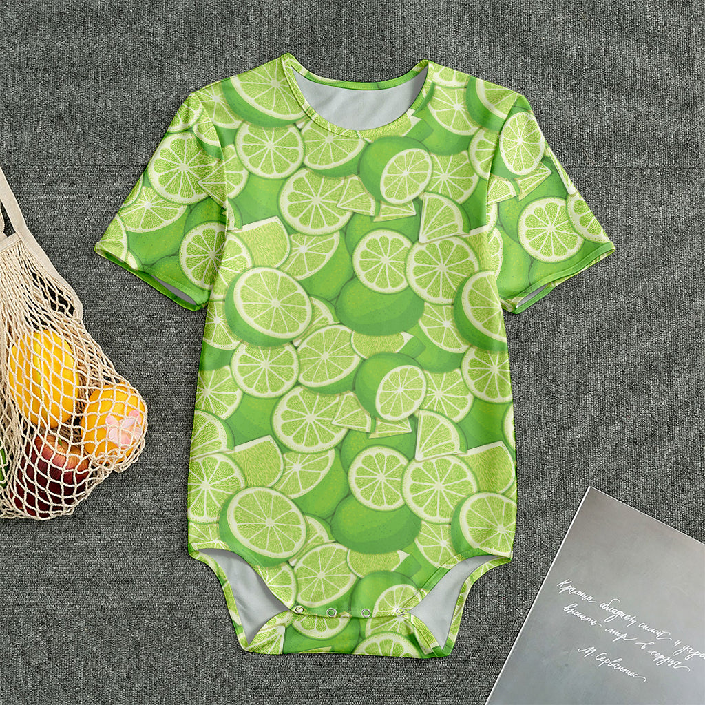 Green Lime Pattern Print Men's Bodysuit