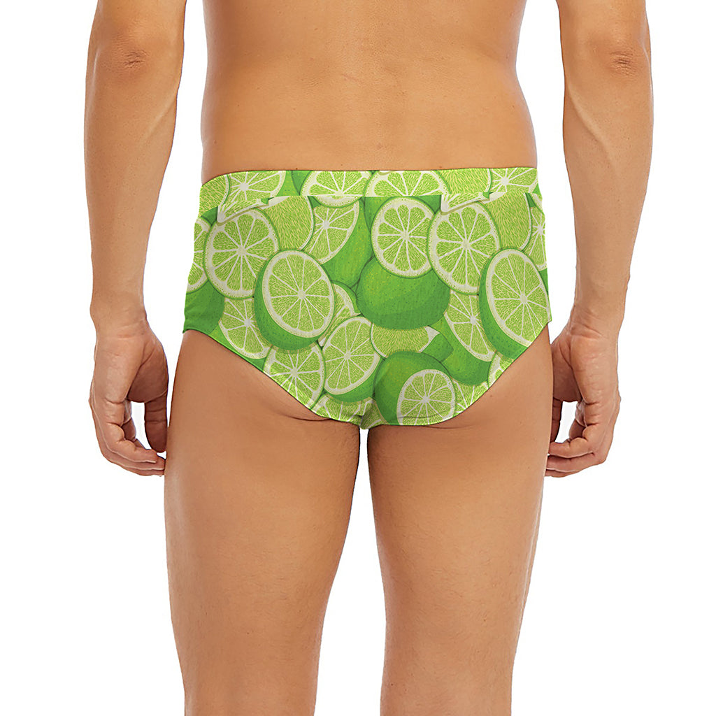 Green Lime Pattern Print Men's Briefs