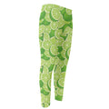 Green Lime Pattern Print Men's Compression Pants