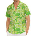 Green Lime Pattern Print Men's Deep V-Neck Shirt