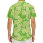 Green Lime Pattern Print Men's Deep V-Neck Shirt