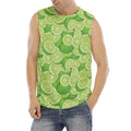 Green Lime Pattern Print Men's Fitness Tank Top