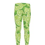 Green Lime Pattern Print Men's leggings